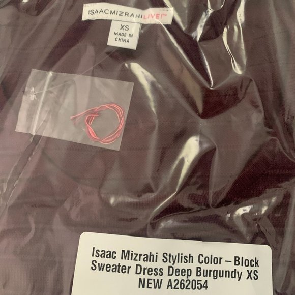 NWT ISAAC MIZRAHI COLOR-BLOCK SWEATER DRESS XS - Picture 10 of 10